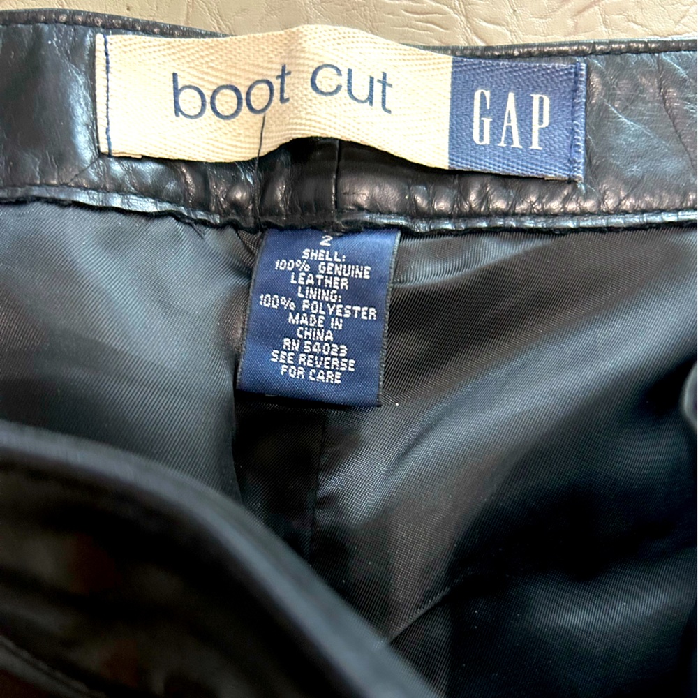 Gap Vintage black leather pants from 1999- gently used & loved